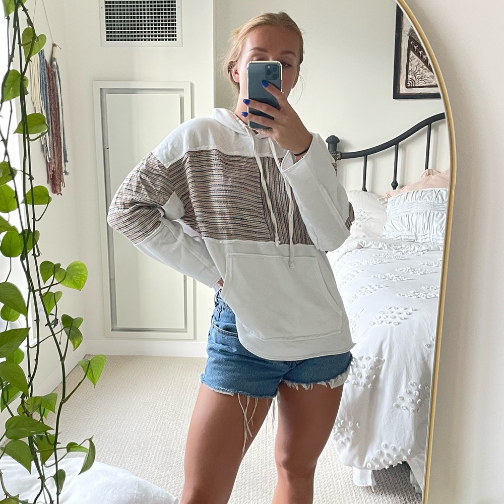 Urban Outfitters White and Brown Hoodie